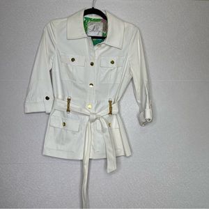 Milly Utility Safari Button Front Bamboo Jacket 6